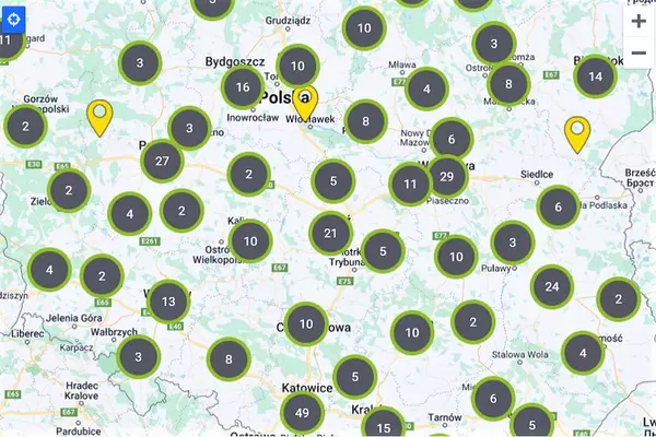Mapa dystrybucji ISOVER