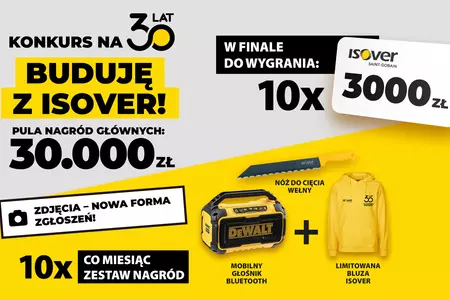 Konkurs Buduj z ISOVER dla wykonawców - prześlij film lub zdjęcie - banner