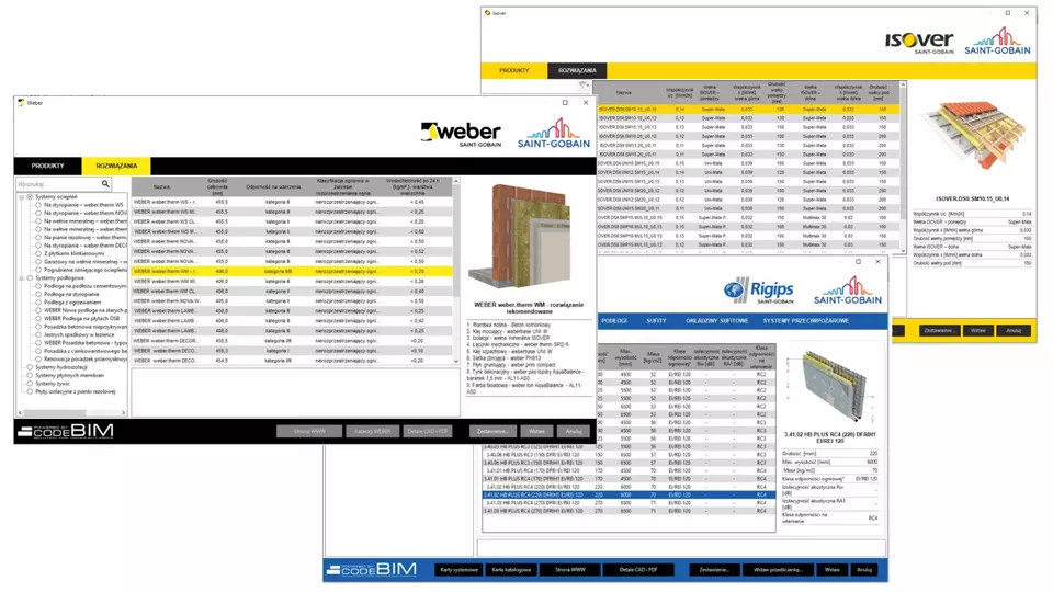 Nakładka REVIT - ISOVER, RIGIPS, WEBER