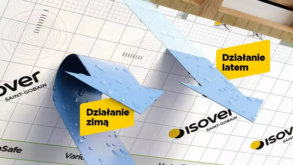 Działanie inteligentnej paroizolacji ISOVER Vario zimą i latem