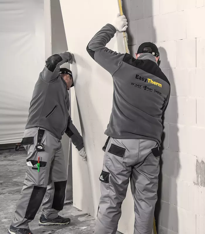 Easytherm płyty gk z wełną - montaż do ściany